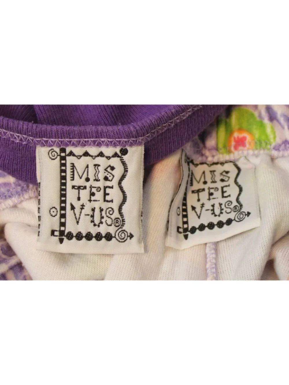 Mis Tee V-Us 2pc Outfit 6x/7 Purple Flower Y2K Hippie Boho Flower Velour Ruffle